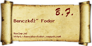 Benczkó Fodor névjegykártya